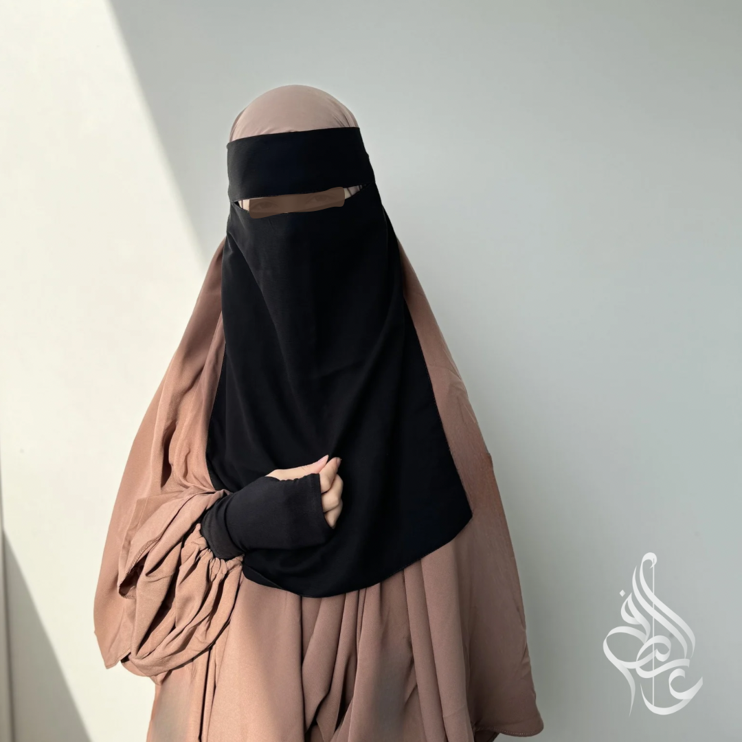 Niqab 1-lagig schwarz classic