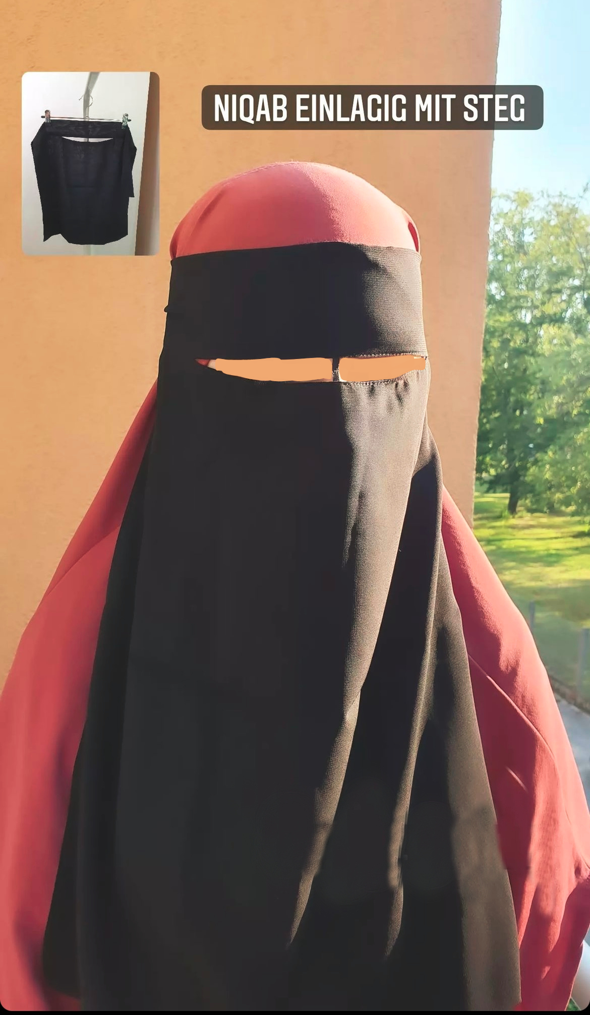 Niqab Krepp-Chiffon mit Steg