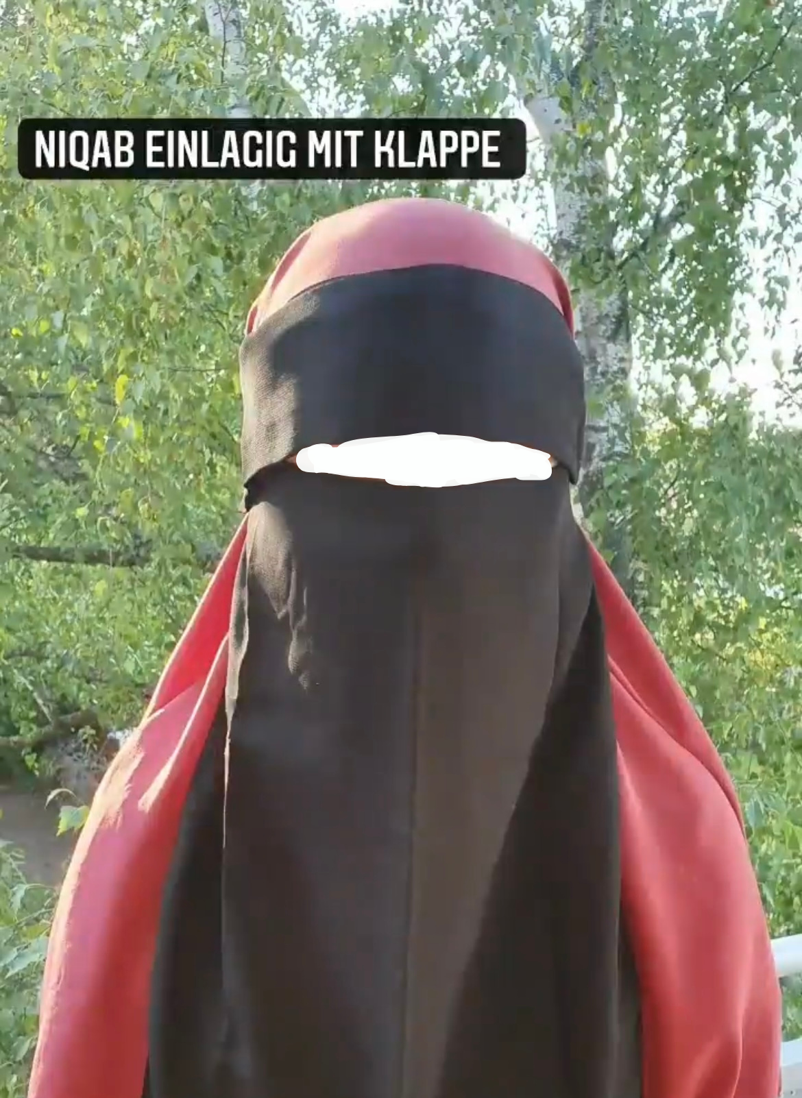 Niqab 1-lagig mit Klappe