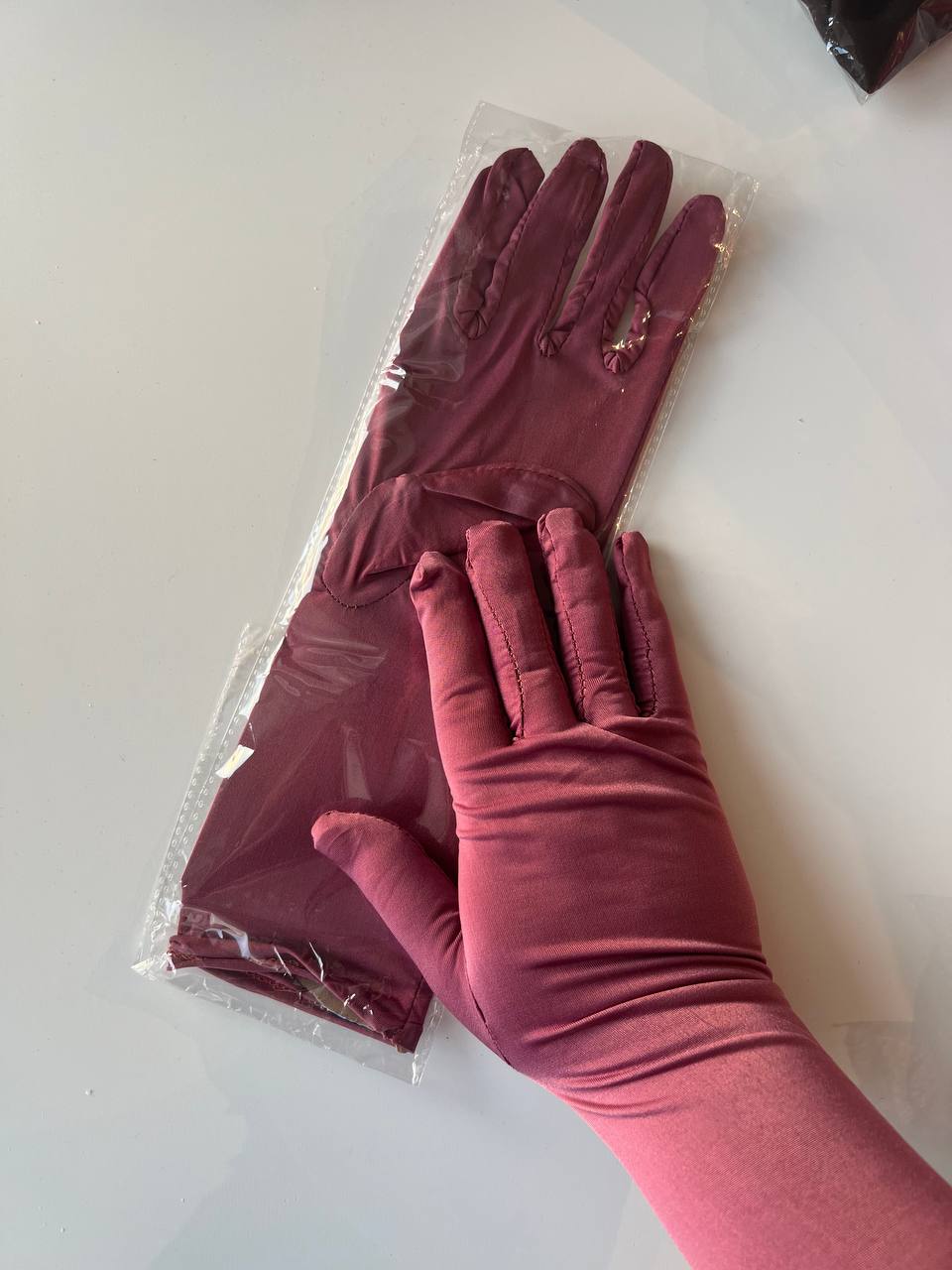 Handschuhe Pink lang