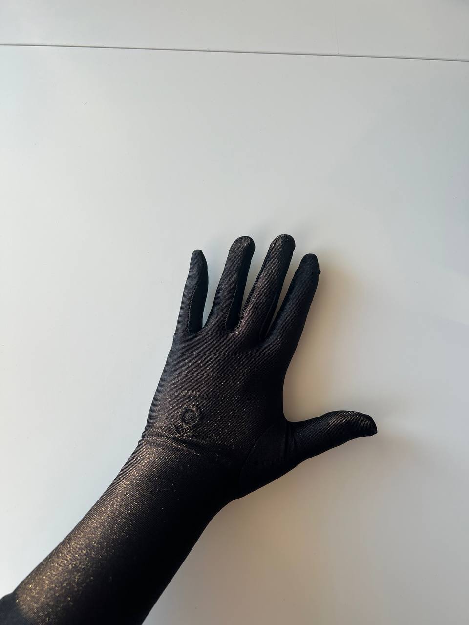 Gloves Black Touch Flower