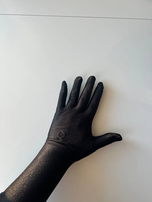 Handschuhe Schwarz mit Blume Touch